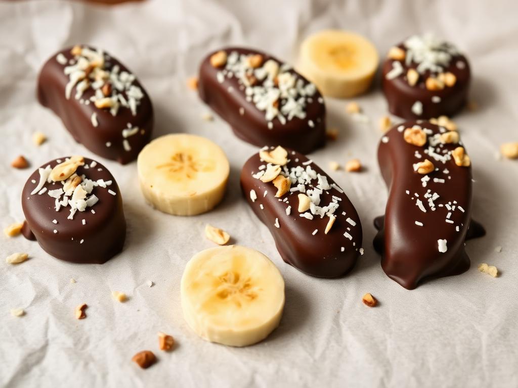 Banana coberta com chocolate