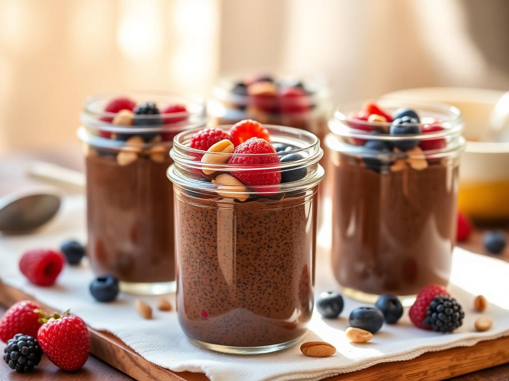 Pudim de chia com chocolate
